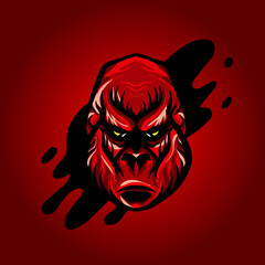 Dangerous angry king kong head vector design