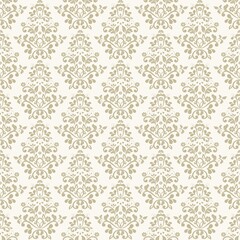Seamless damask wallpaper. Seamless vintage pattern in Victorian style . Hand drawn floral pattern. Vector illustration	
