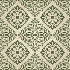 Tragetasche Seamless Damask pattern. Majolica pottery tile  azulejo, original traditional Portuguese and Spain decor. Seamless pattern with Victorian motives. Vector illustration. © nataliiaku