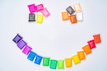 Air plasticine mass for modeling colored ultralight plasticine