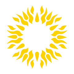 Fototapeta na wymiar Yellow sun vector logo. Template Illustration Design.