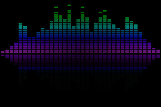 踊るイコライザー音響機材の波長ディスプレイ Sound wave equalizer music background image