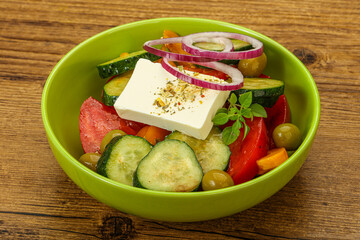 Traditional Greek salad with feta cheese
