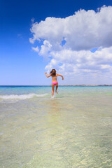 Fun on beach: Porto Cesareo marine in Apulia, Italy.