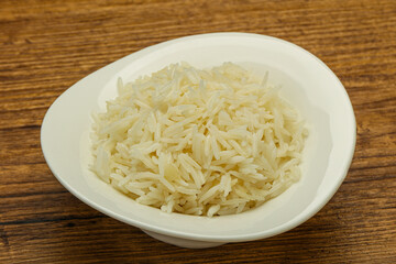 Steamed basmati rice in the bowl