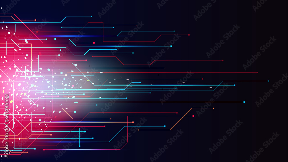 Poster tech connection abstract background
