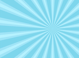 Sunlight rays shine background. powder blue color burst background. Vector sky illustration.