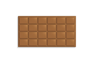 Vector illustration. A chocolate bar on a white background. Top view.