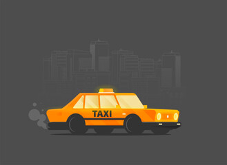 Fototapeta na wymiar Taxi graphic design in flat style