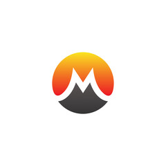 initial letter M logo in circle design template
