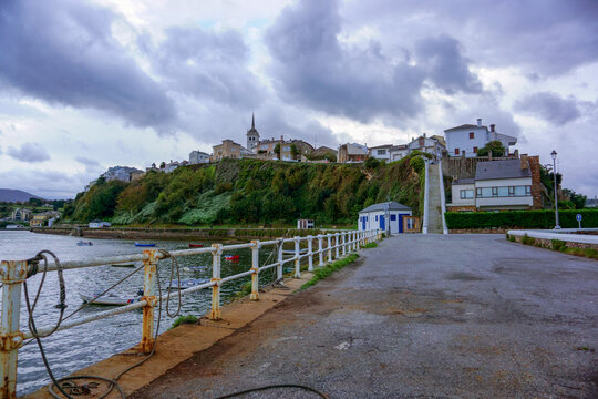 View of Castropol from its harbour, Asturias, Spain.