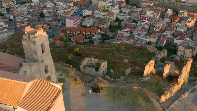 Roccella Jonica, citt&agrave; in Calabria, vista aerea.