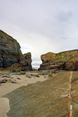 Fototapeta na wymiar das Illas, famous beach in Ribadeo, Lugo province, north of Galicia, Spain
