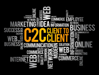 C2C - Client To Client word cloud, business concept background