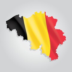 Fototapeta premium Belgium map with flag
