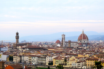 Naklejka na ściany i meble A view of the city of Florence seen from the ''Piazzale Michelangelo''