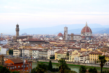Fototapeta na wymiar A view of the city of Florence seen from the ''Piazzale Michelangelo''
