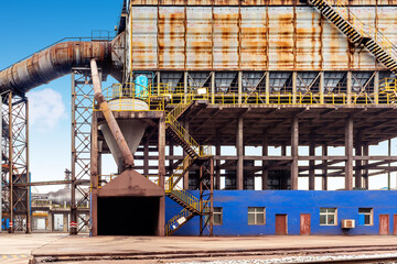 The exterior of the steel plant being produced