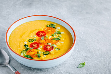 Yellow Tomato Gazpacho. Spanish summer cold soup