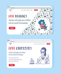 EdTech and Online Education website templates in doodle.