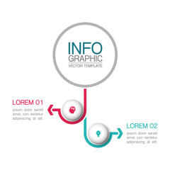 Vector infographic template with 2 steps or options. Data presentation, business concept design for web, brochure, diagram.