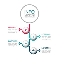 Obraz premium Vector infographic template with 4 steps or options. Data presentation, business concept design for web, brochure, diagram.