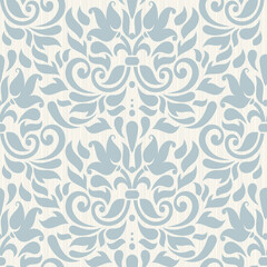 Fototapeta na wymiar Seamless damask wallpaper. Seamless vintage pattern in Victorian style . Hand drawn floral pattern. Vector illustration 