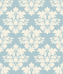 Fototapeta na wymiar Seamless damask wallpaper. Seamless vintage pattern in Victorian style . Hand drawn floral pattern. Vector illustration 