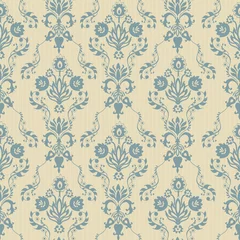 Keuken spatwand met foto Seamless damask wallpaper. Seamless vintage pattern in Victorian style . Hand drawn floral pattern. Vector illustration   © nataliiaku