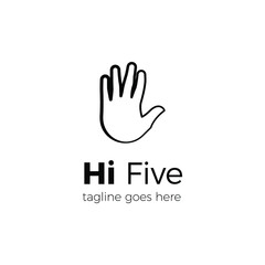 hi five logo design vector illustration