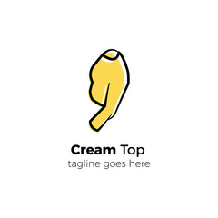 cream top cloth logo design vector illustration