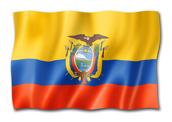 Obraz premium Ecuadorian flag isolated on white