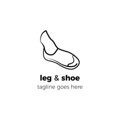 leg and shoe logo design vector illustration