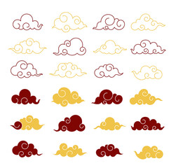 Chinese traditional cloud vector icon collection.