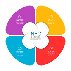 Vector infographic template with 4 steps or options. Data presentation, business concept design for web, brochure, diagram.