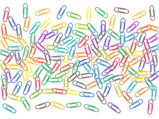 Stationary paperclips isolated on white background