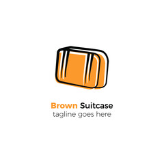 brown suitcase logo design vector illustration