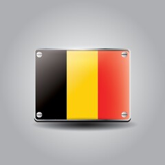 Plaque with belgium flag