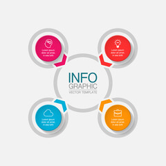 Vector infographic template with 4 steps or options. Data presentation, business concept design for web, brochure, diagram.