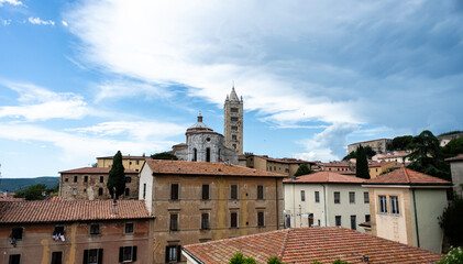 Fototapeta na wymiar Beautiful view of Massa Marittima, a small medieval town in the Tuscany countryside