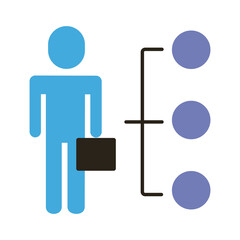 businessman figure with infographic flat style icon