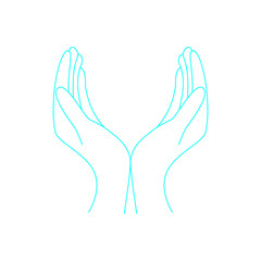 Protection icon. Simple vector illustration. open hands sign