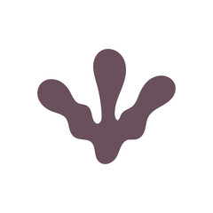 Child's drawing a cast of the footprint of a hand-drawn dinosaur paw. Vector illustration