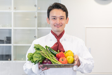 料理人　日本人　ポートレート