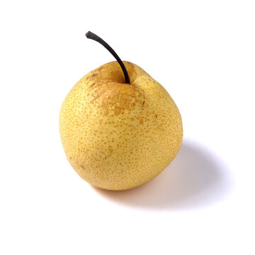 Isolate Oriental pear on a white background.Clipping Path.