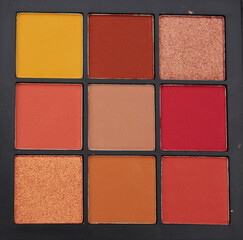 Colorful Pressed Pigment Cosmetics Palette Warm tones