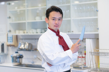 料理人　日本人　ポートレート