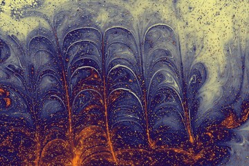 Beautiful wallpaper of a weathered rusty colorful feather-like shapes