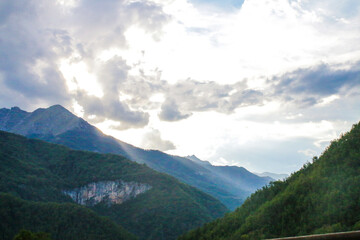 Obraz premium Lanscape and frame about all mountains and nature around kotor. Bay of Kotor is is the winding bay of the Adriatic Sea in southwestern Montenegro. Kotor is part of UNESCO.