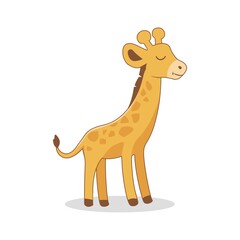 Cute Giraffe Cartoon Isolated Animals